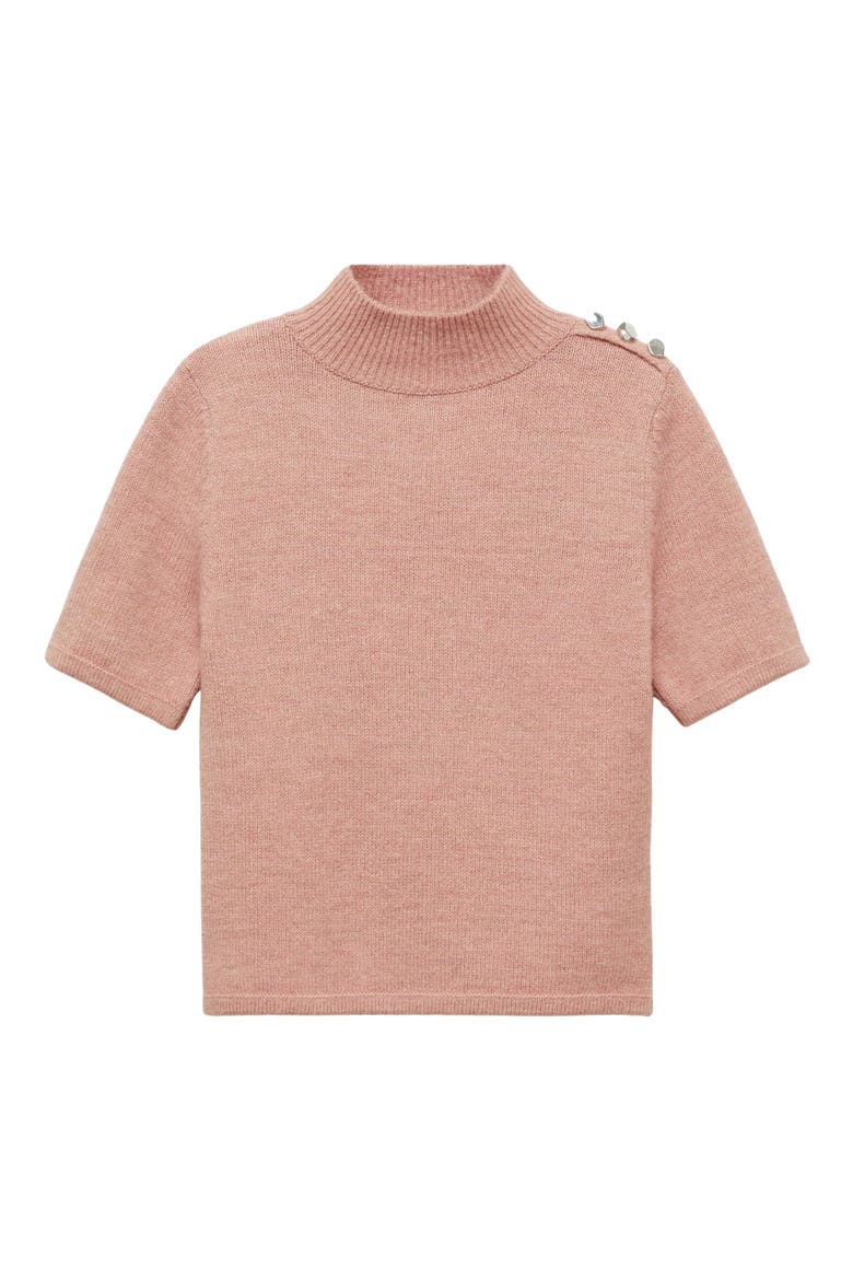 Perkins Short Sleeve Mock Neck Sweater, Alternate, color, PALE PINK