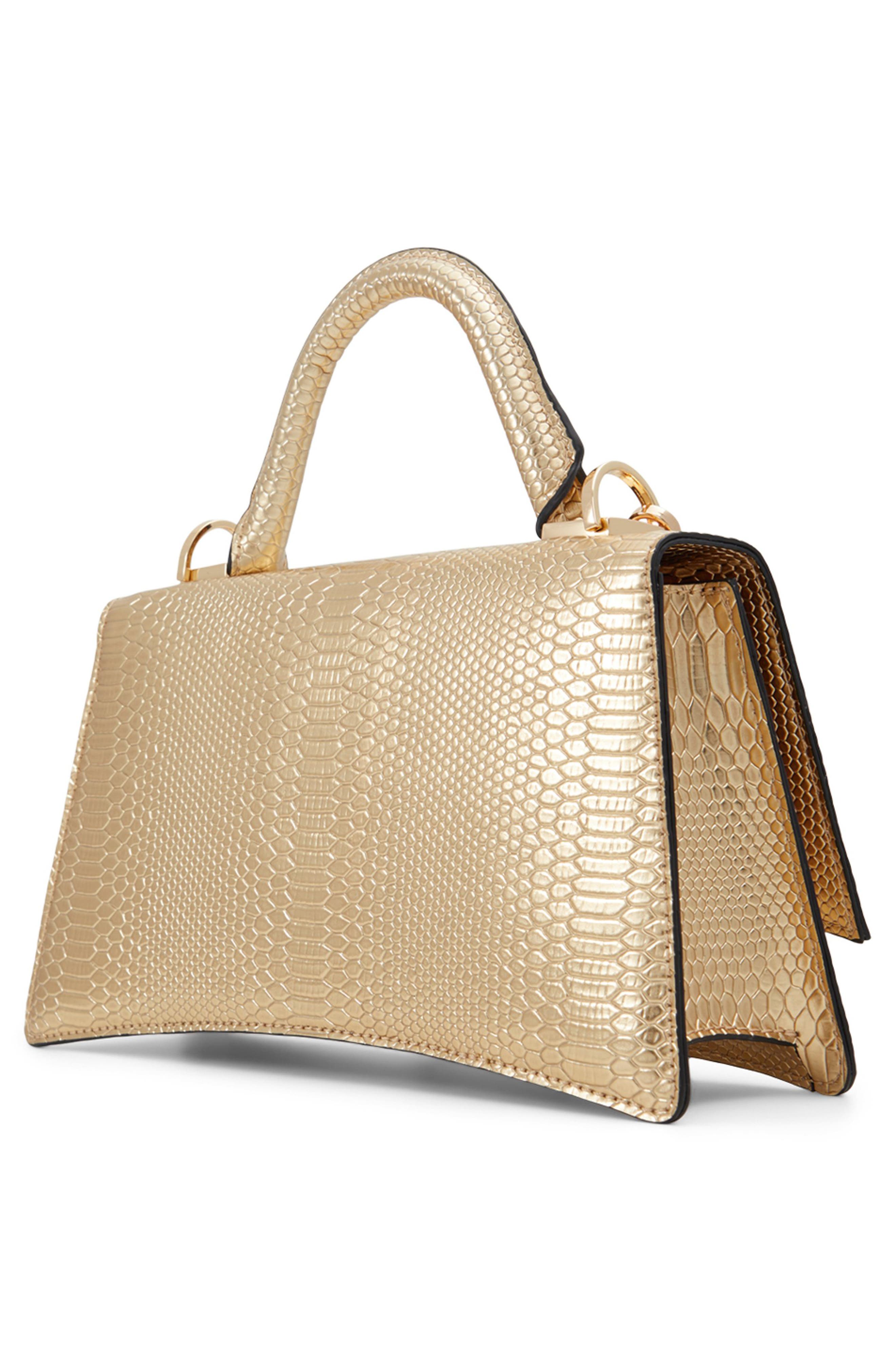 ALDO Attleyyx Croc Embossed Faux Leather Top Handle Bag, Alternate, color, 