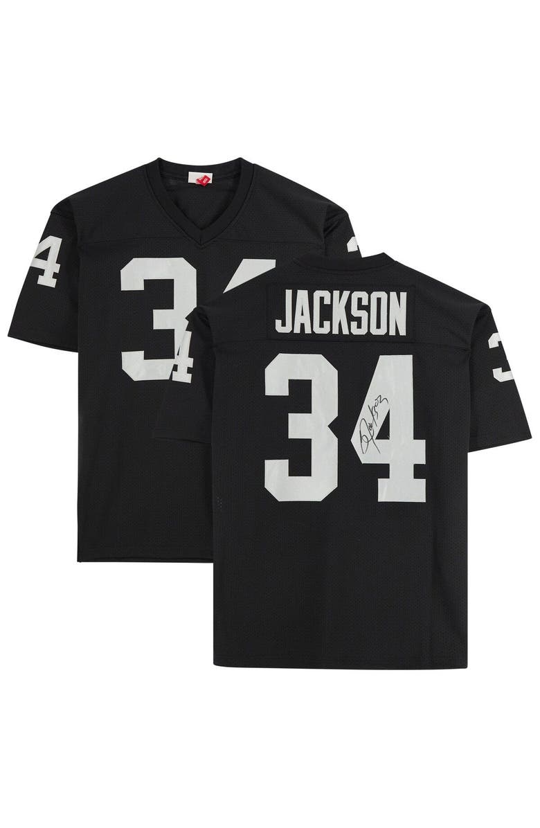 FANATICS AUTHENTIC Bo Jackson Las Vegas Raiders Autographed Black Mitchell & Ness Authentic Jersey, Main, color, 