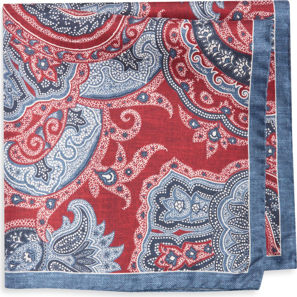 Nordstrom Paisley Silk Pocket Square In Gold