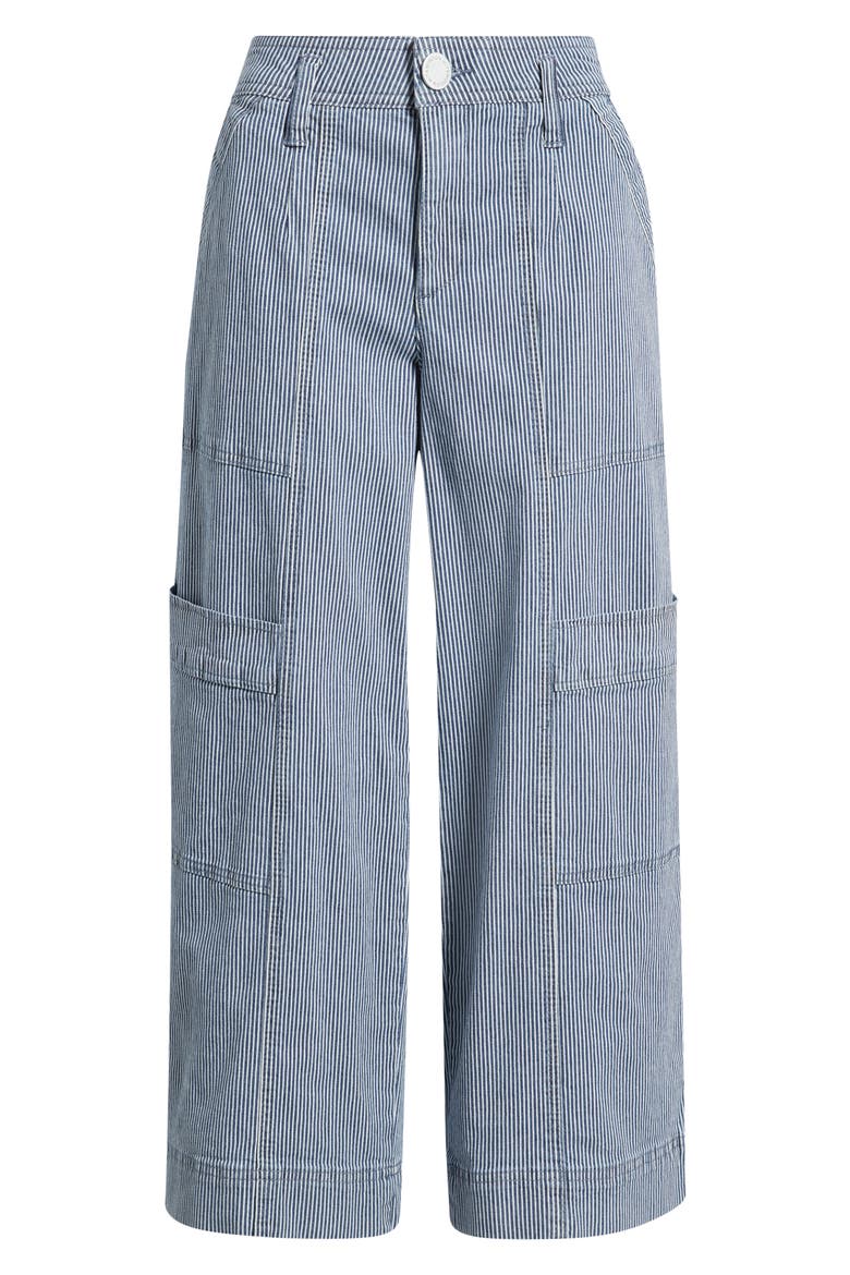 Skyrise Cotton Crop Wide Leg Utility Pants, Alternate, color, BLUE