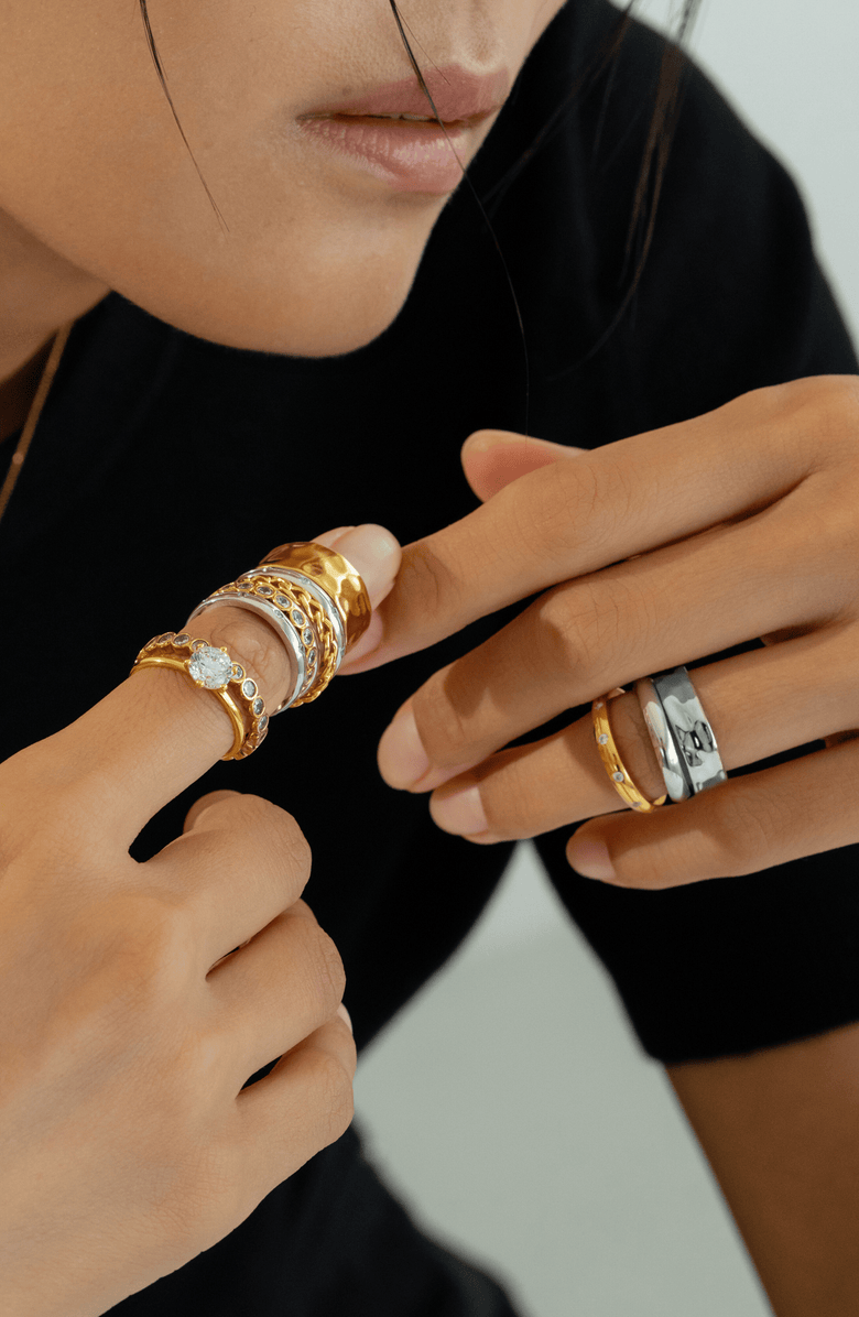 Bearfruit Jewelry 18k Gold Plated Sterling Silver Fiona Ring Holiday Gift Idea, Alternate, color, Silver