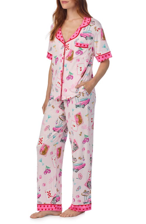 Room Service Pjs Print Pajamas In Pink