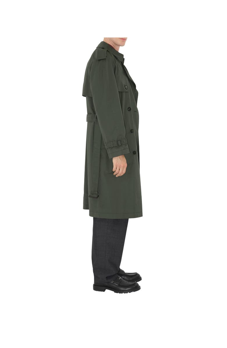 Burberry Mid-length Gabardine Trench Coat, Alternate, color, Yew Green