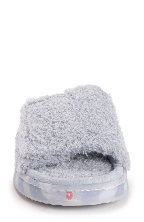 Muk Luks Acacia Faux Shearling Slipper In Light Blue