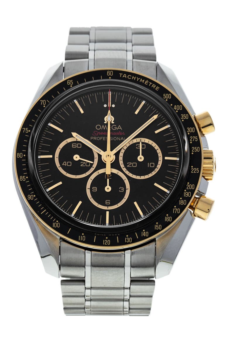 Omega Preowned Speedmaster Moonwatch Professional Bracelet Chronograph Watch, 42mm, Main, color, SILVER / BLACK