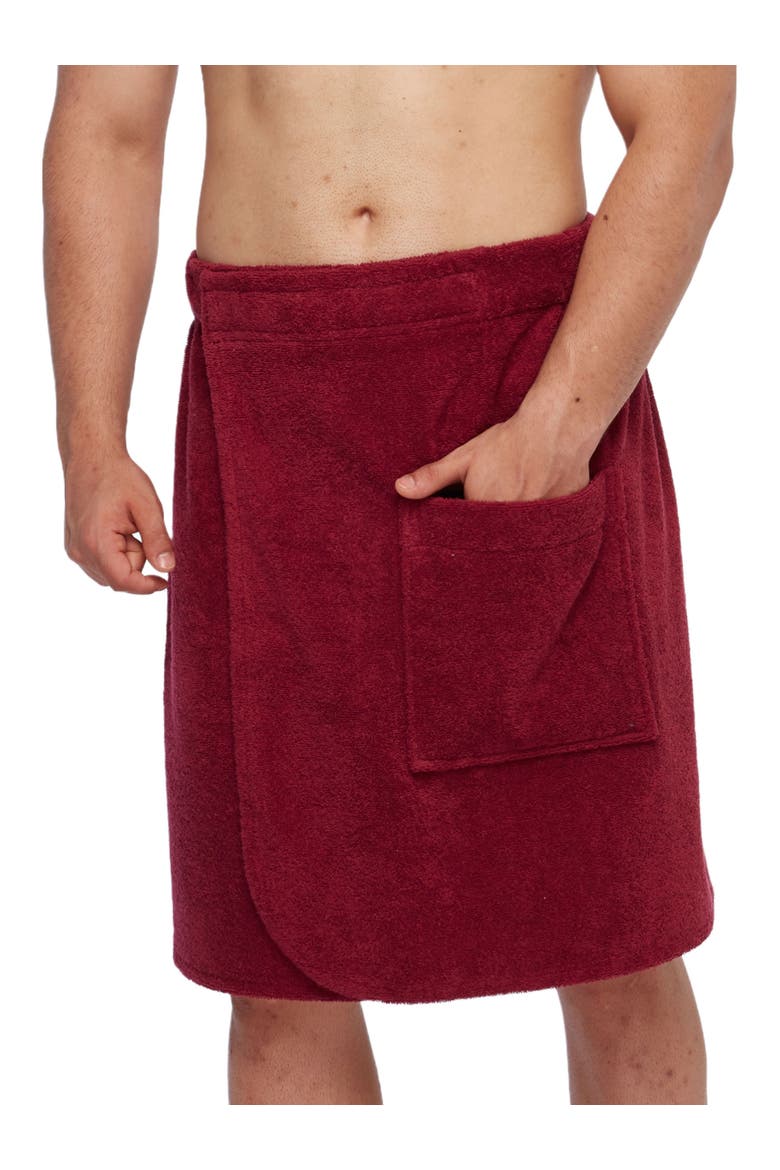 Men's GOTS Certified Organic Cotton Shower Wrap, Alternate, color, Wine