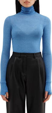 Two Lines by Marcella Tallin Sheer Turtleneck Top