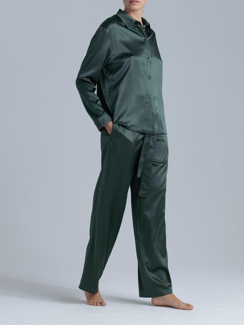 Alas Silk Pajama Pants In Green