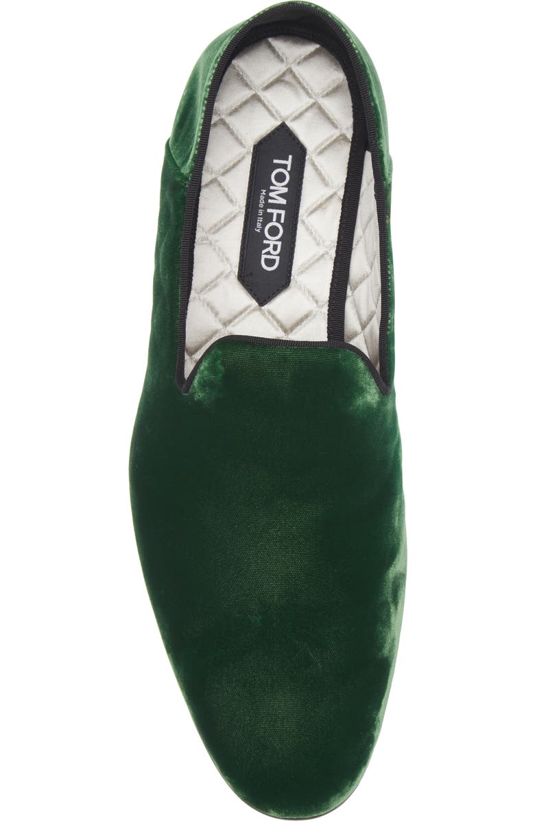 TOM FORD Velvet Smoking Slipper, Alternate, color, Emerald