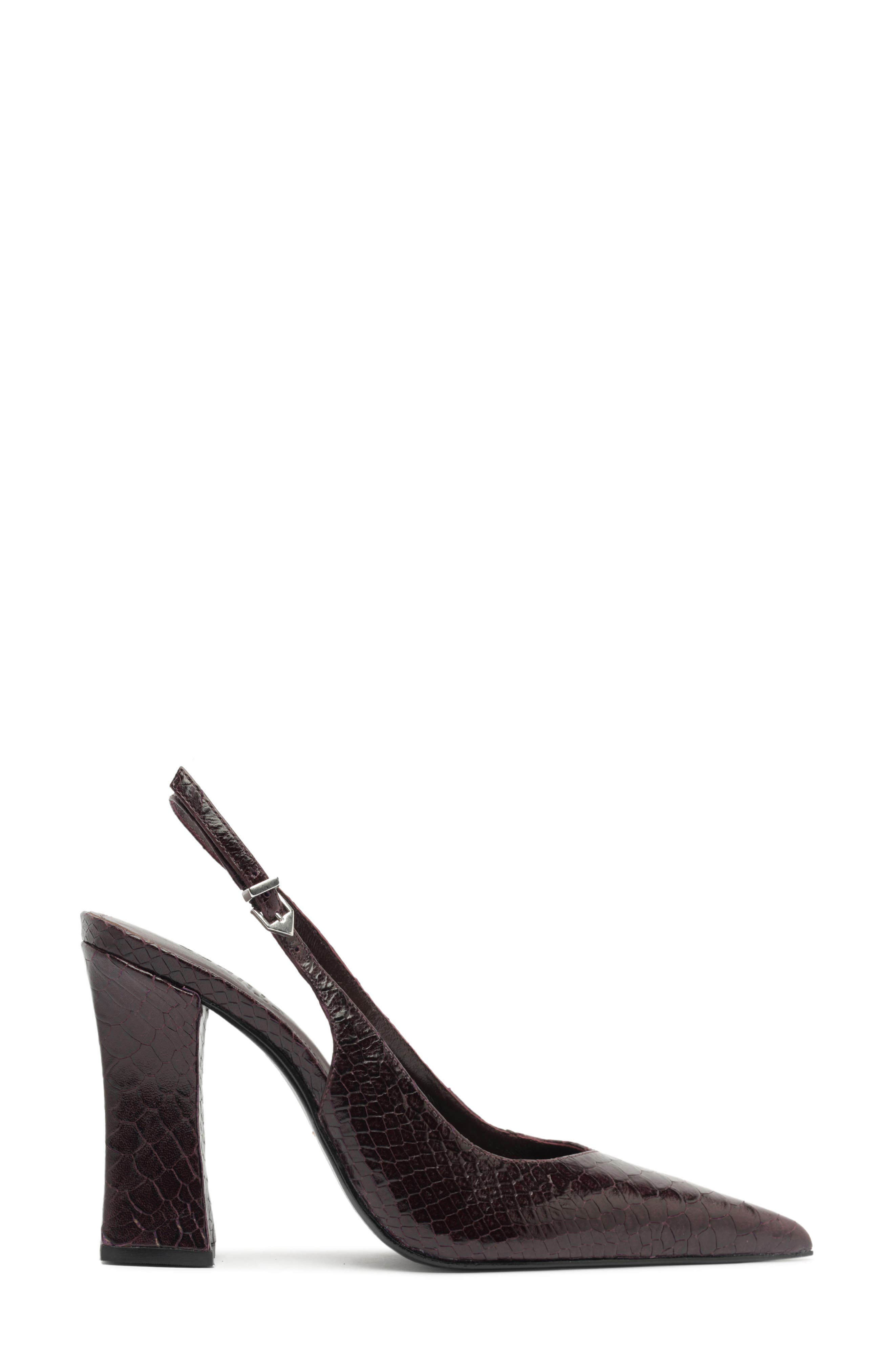 Schutz Michelle Snakeskin Embossed Slingback Pump, Alternate, color, Dark Plum