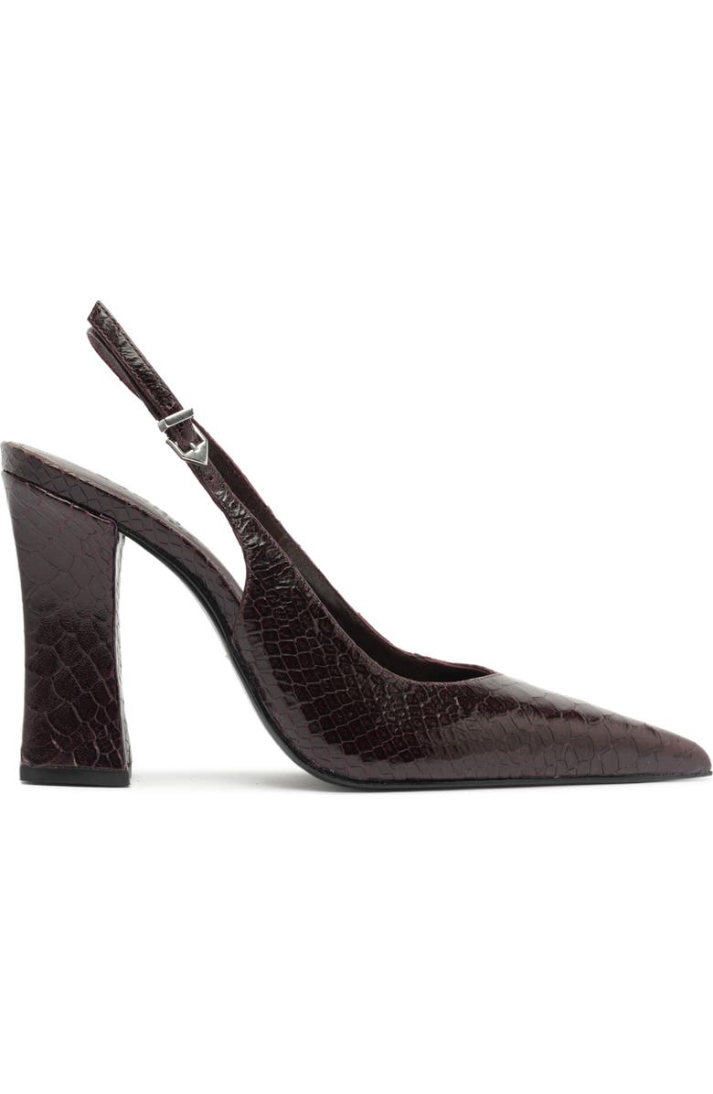Schutz Michelle Snakeskin Embossed Slingback Pump, Alternate, color, Dark Plum