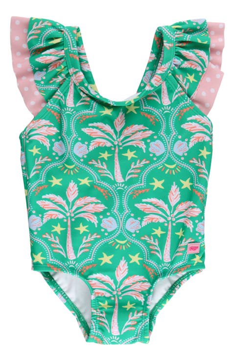 Kids' Coconut Cabana Bow V-Back UPF 50+ One-Piece Swimsuit (Baby & Toddler)