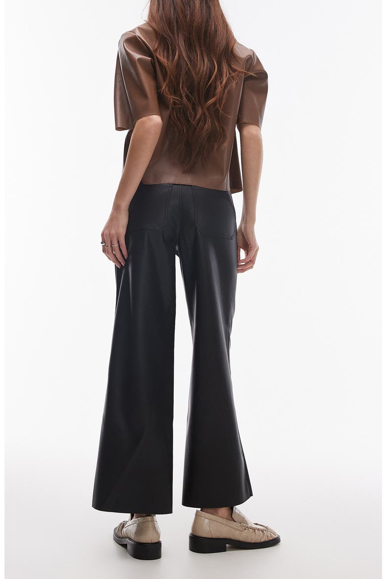 Wide Leg Faux Leather Pants, Alternate, color, BLACK