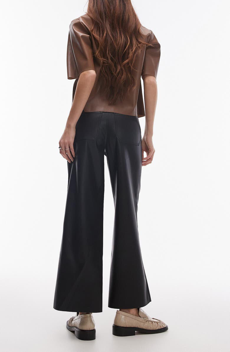 Topshop Wide Leg Faux Leather Pants, Alternate, color,