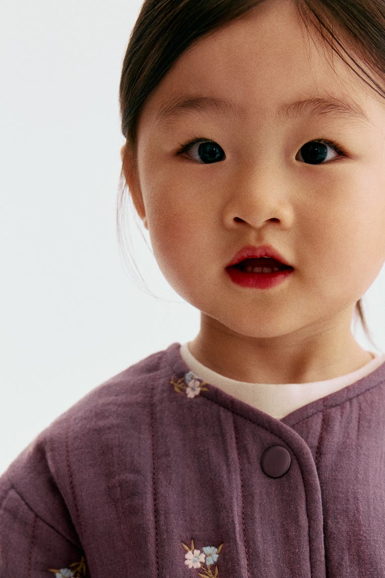Embroidery-detail Jacket, Alternate, color, Purple/floral