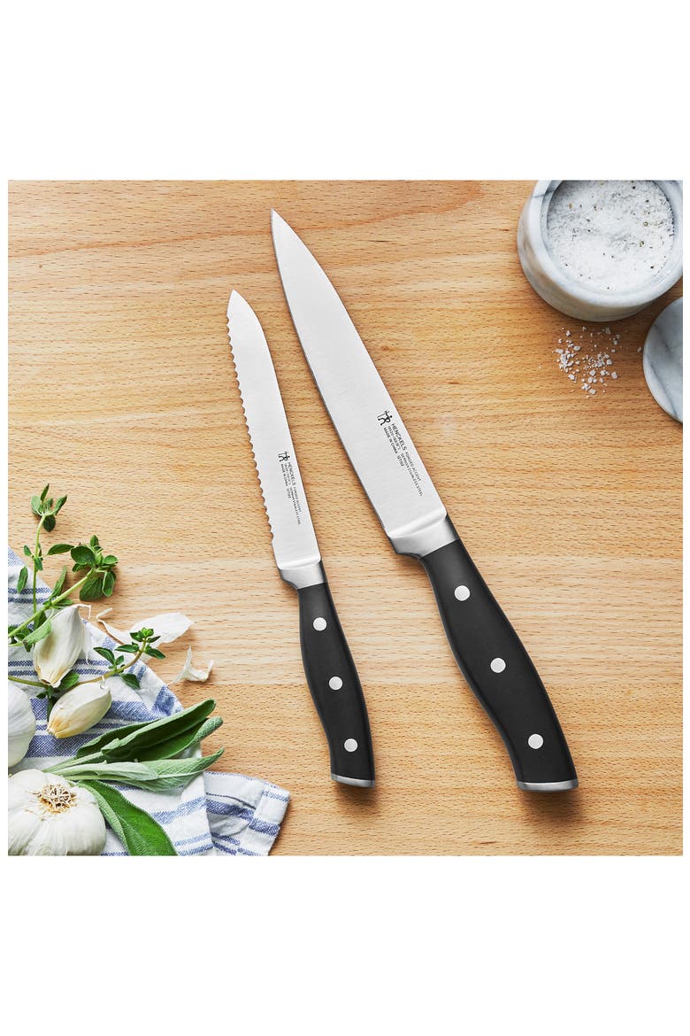 Forged Accent Serrated Utility & Chef's Knife Set, Alternate, color, BLACK