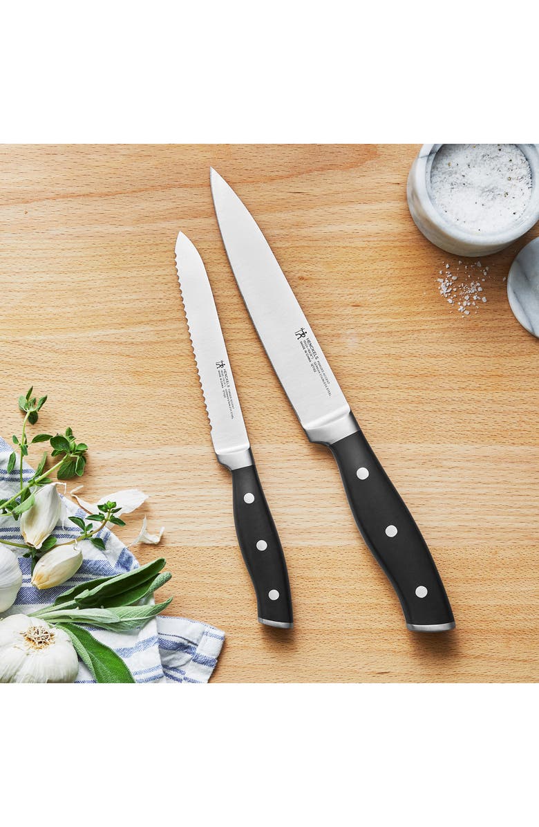 HENCKELS CUTLERY Forged Accent Serrated Utility & Chef's Knife Set, Alternate, color, Black