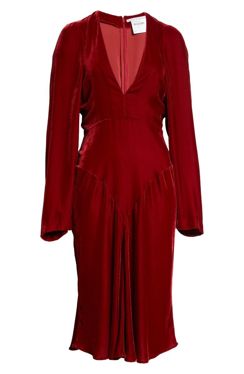 Stella McCartney Long Sleeve Velvet Dress, Alternate, color, 
