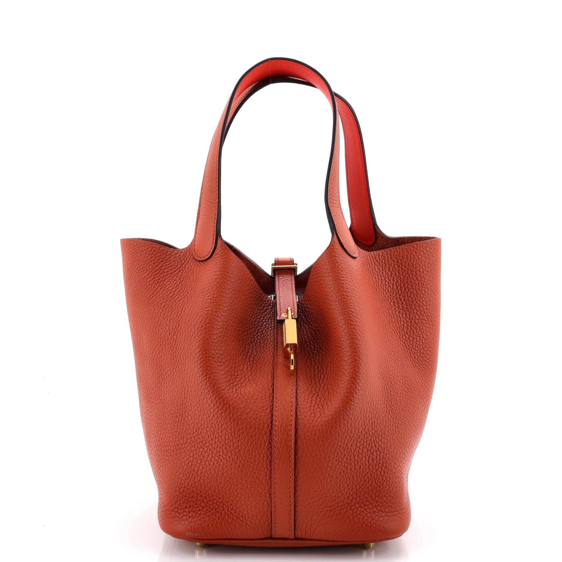 Eclat Picotin Lock Bag Clemence MM, Main, color, Brown