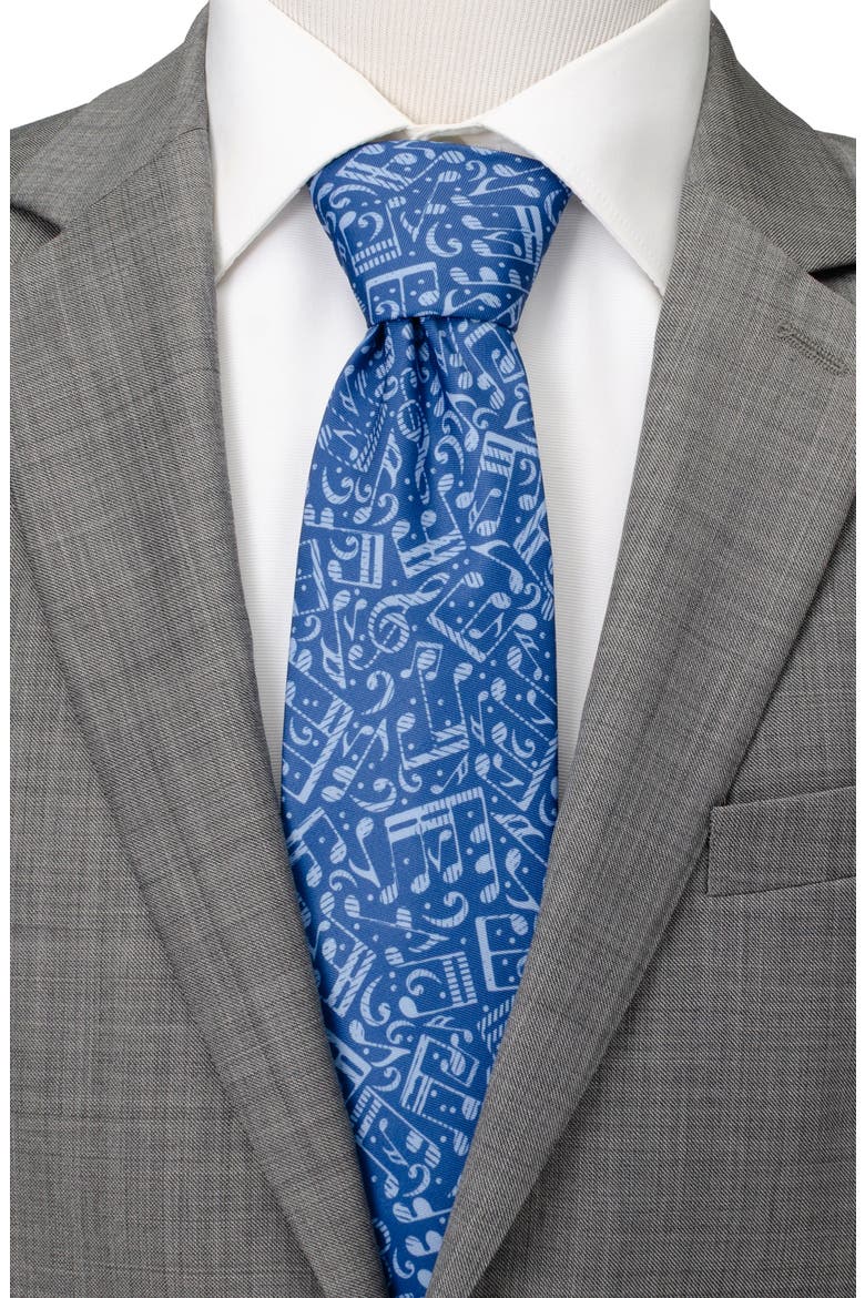 Grand Ole Opry Note Pattern Neck Tie, Alternate, color, BLUE