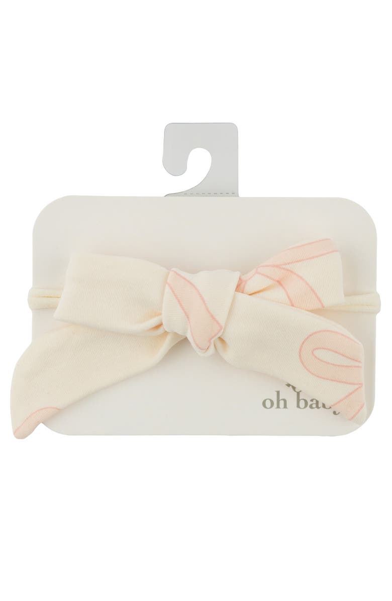 oh baby! Big Bows Pink Tie Bow on Nylon Headband, Main, color, 