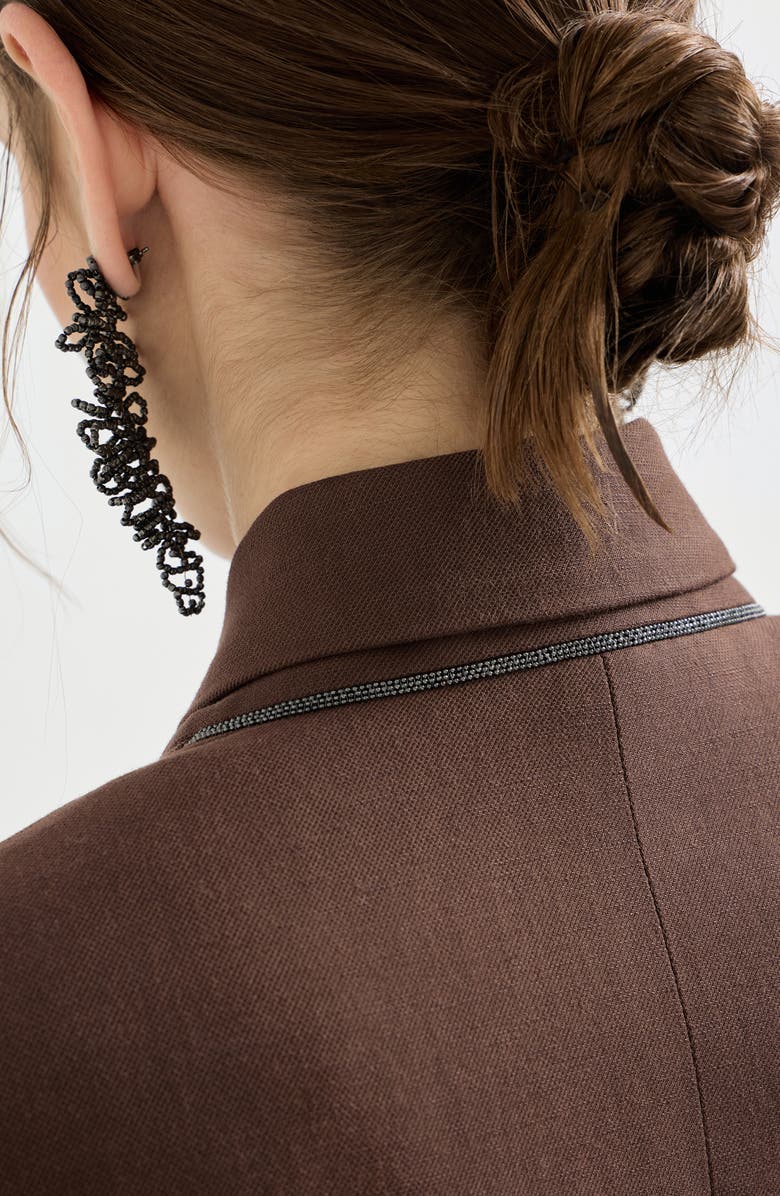 Brunello Cucinelli Fluid twill blazer, Alternate, color, Cocoa