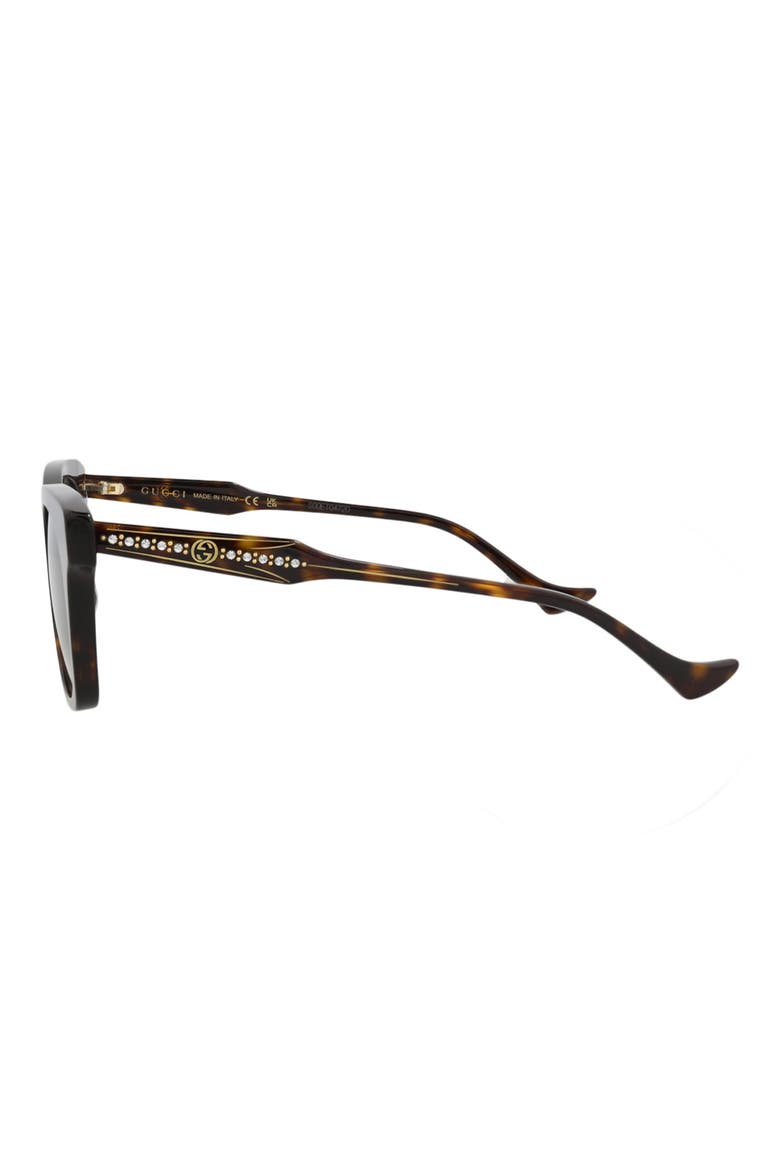 55mm Square Crystal Embellished Sunglasses, Alternate, color, HAVANA HAVANA GREEN