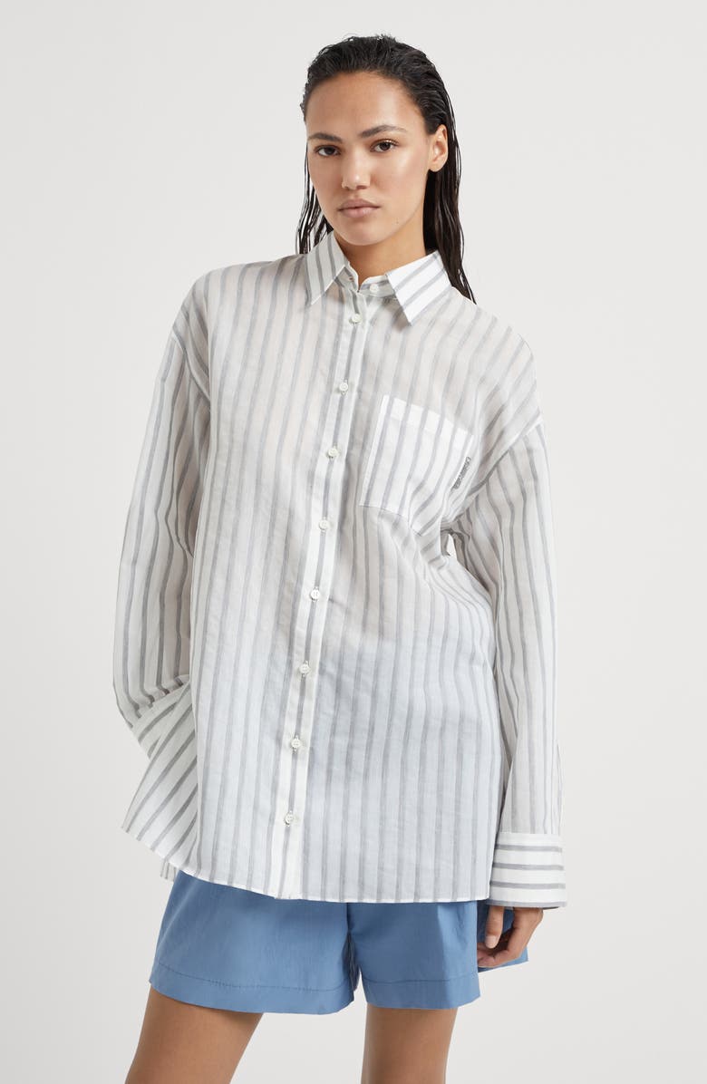 Brunello Cucinelli Organza shirt, Alternate, color, 