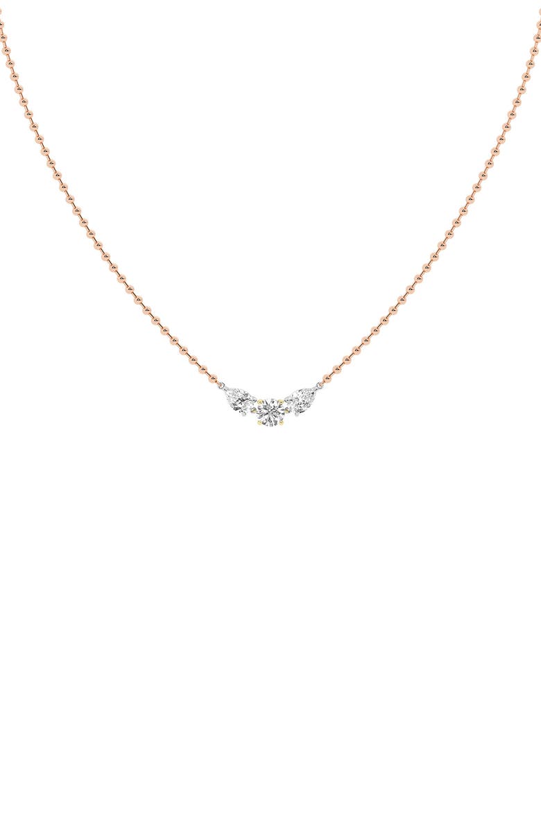HauteCarat Lab Grown Diamond Mixed Metal Pendant Necklace, Main, color,