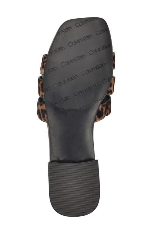 Calvin Klein Tishaly Genuine Calf Hair Slide Sandal In Multi