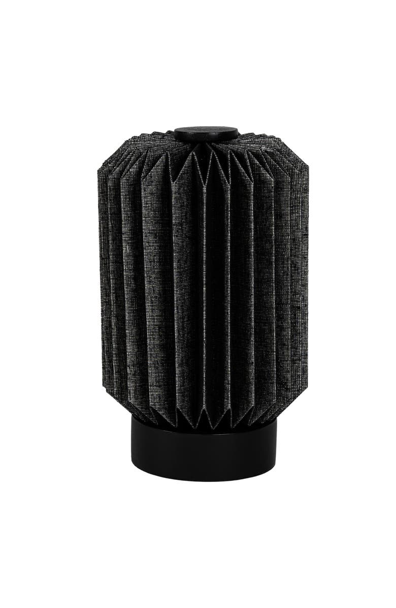JONATHAN Y Banks Modern Minimalist Paper Pleated Column Accent LED Table Lamp, Main, color, Black