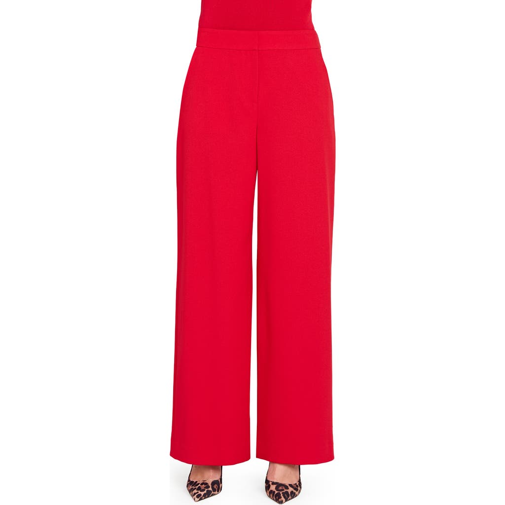 Tahari Asl Wide Leg Pants In Red