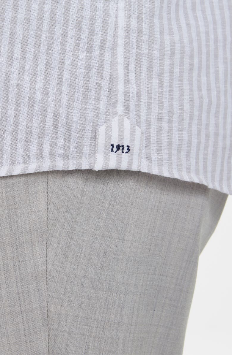 Jack Victor Abbott Stripe Linen & Cotton Dress Shirt, Alternate, color, 