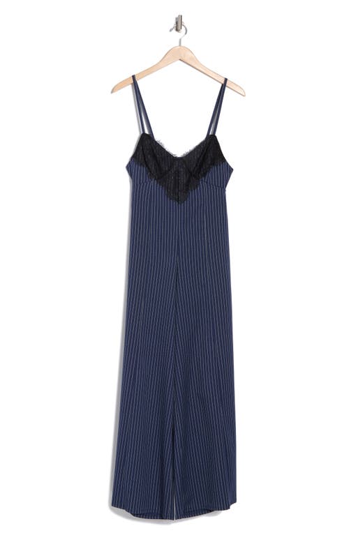 Free People Ava Stripe Jumpsuit In Navy