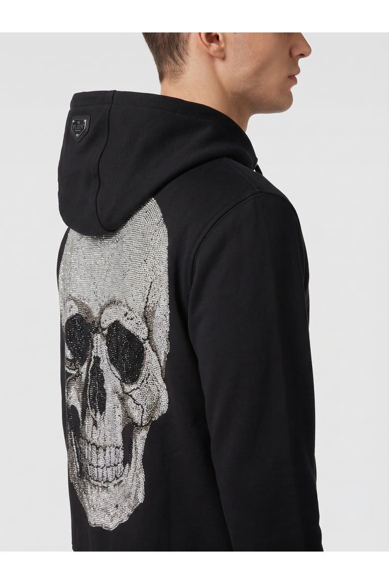 Hoodie Zip Skull Stones Men, Alternate, color, black