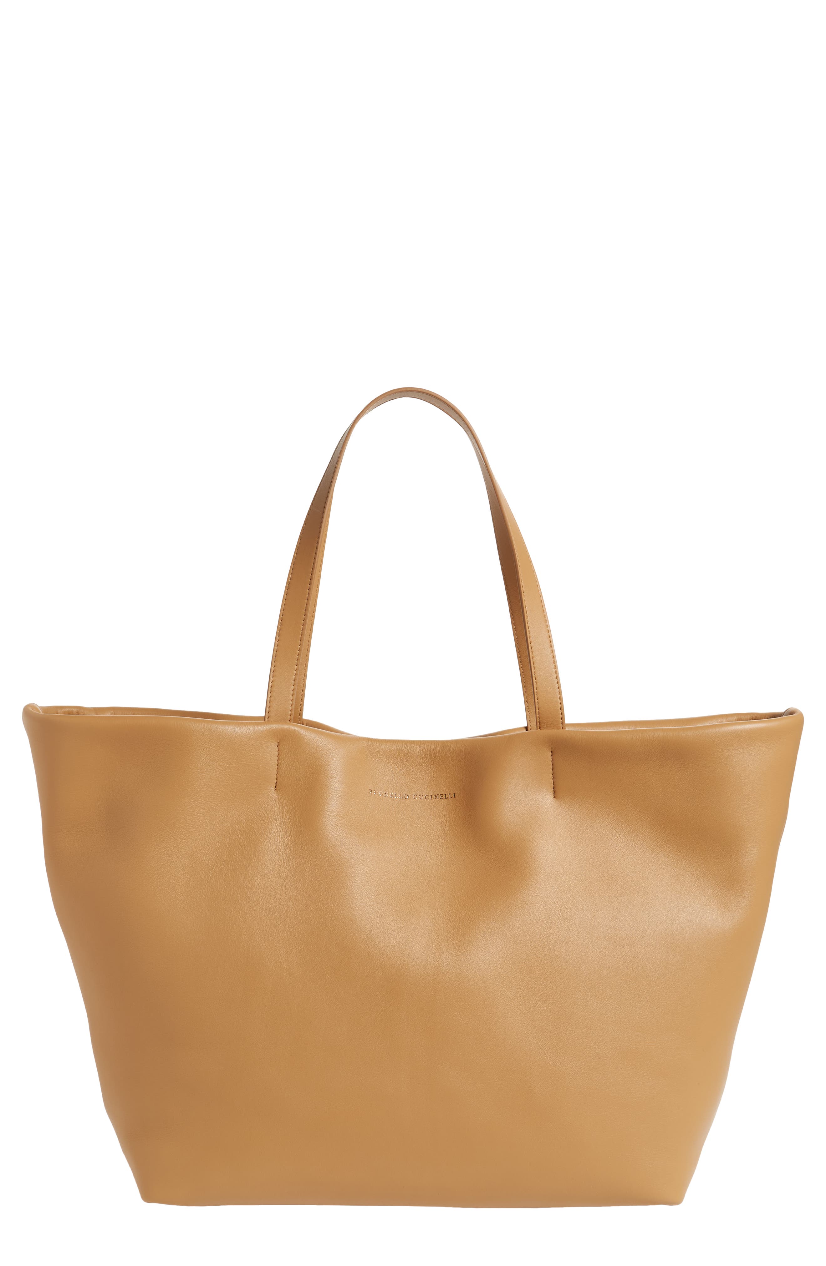 Brunello Cucinelli Grande Leather Shopper, Main, color, 