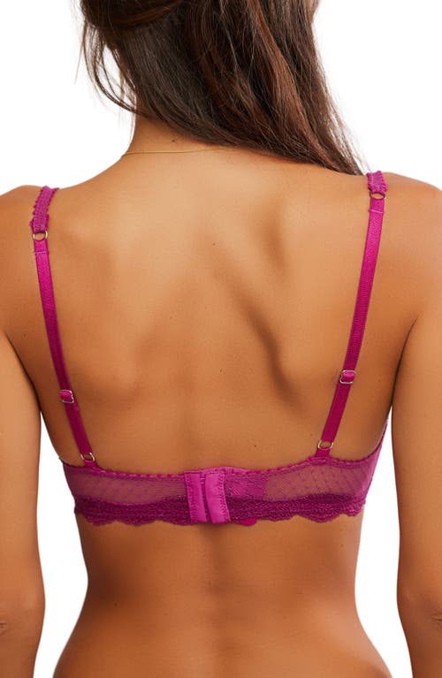 Free People Mid Week Dotted Mesh Underwire Bra In Magenta Haze