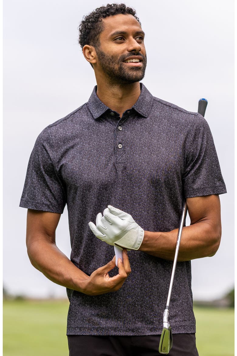 Pike Fern Print Epic Confidence Performance Polo, Alternate, color, BLACK