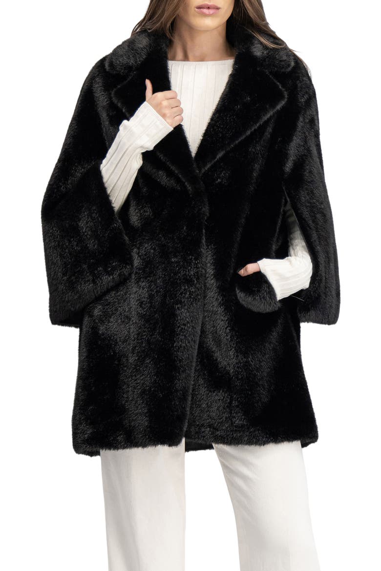 Fur-Free Mink (Faux Fur) Jacket, Main, color, BLACK
