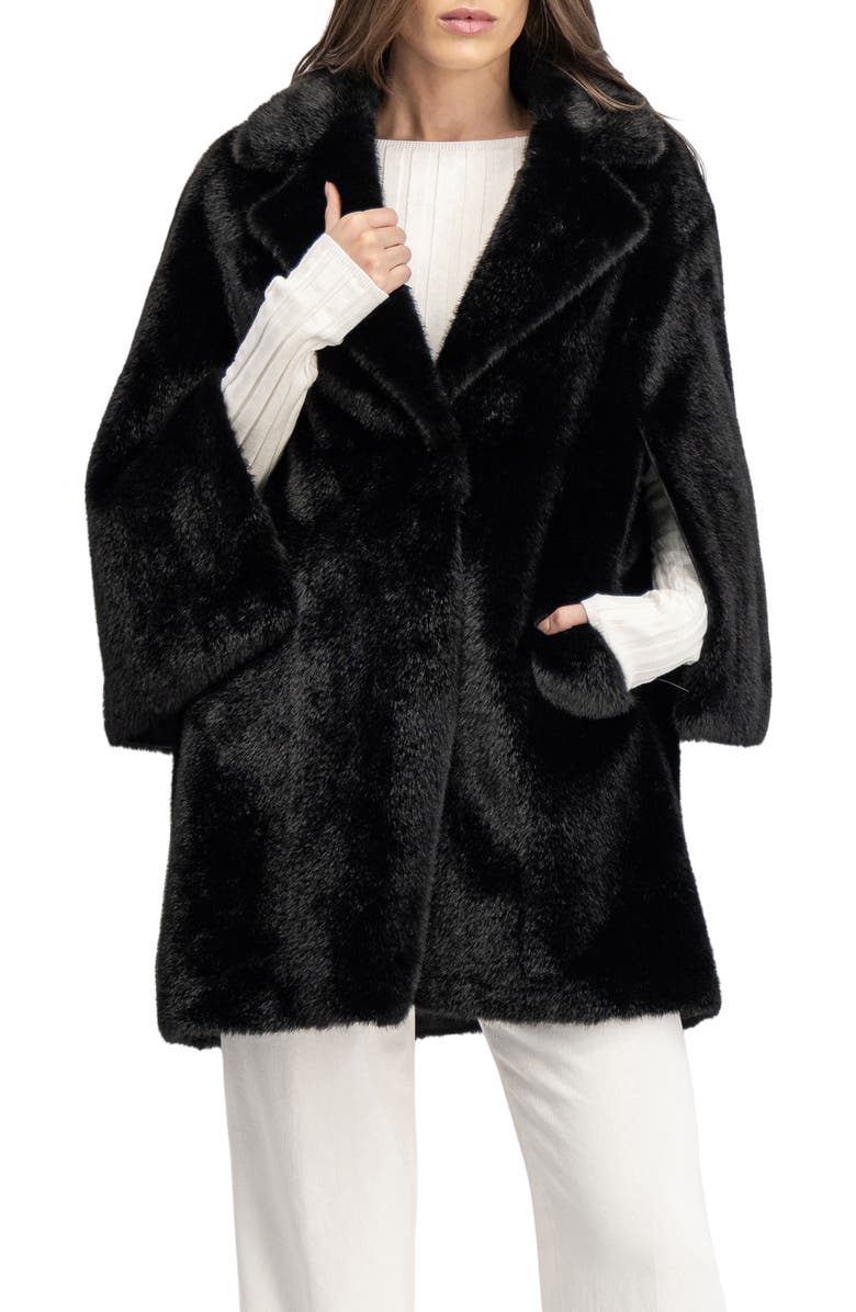 Lyla Grant Fur-Free Mink (Faux Fur) Jacket, Main, color, Black