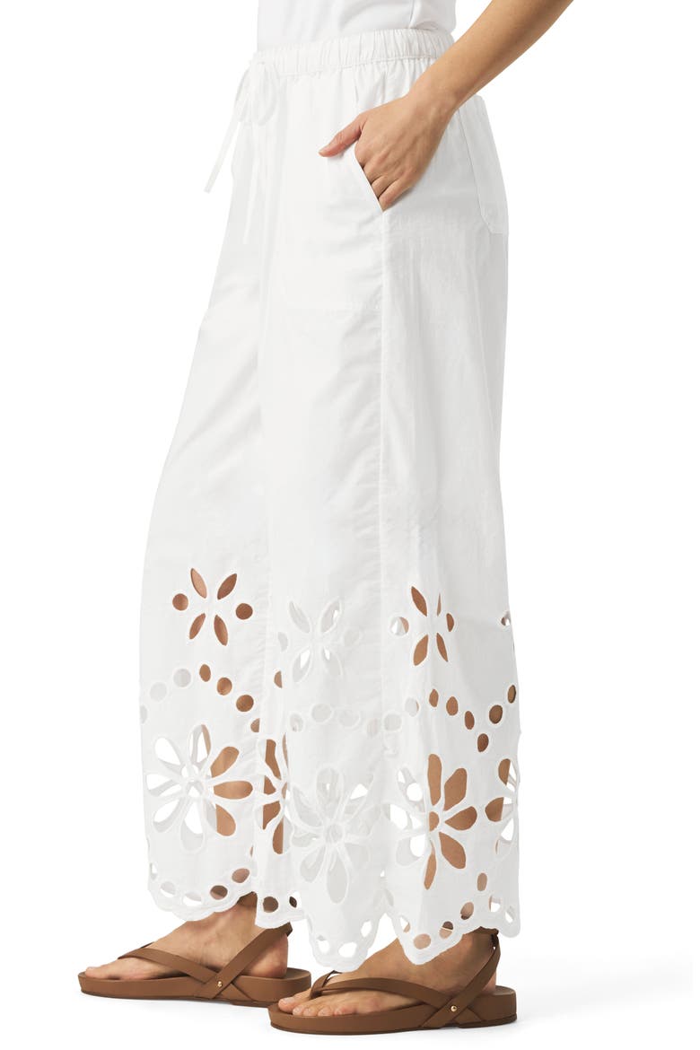 Emma Cotton Eyelet Pants, Alternate, color, WHITE