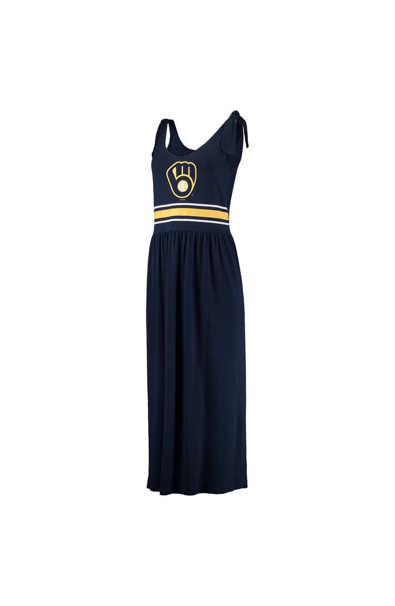 G-III 4HER BY CARL BANKS Women's G-III 4Her by Carl Banks Navy Milwaukee Brewers Game Over Maxi Dress, Alternate, color, 