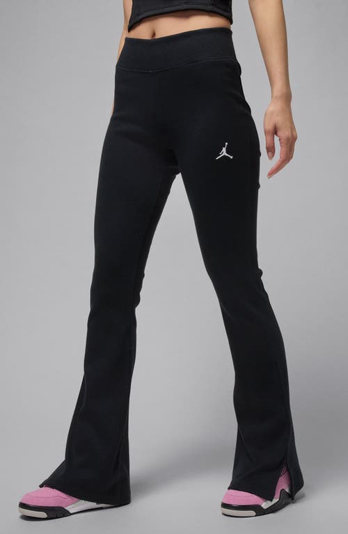 Jordan Brooklyn Essentials Rib Flare Leggings In Black