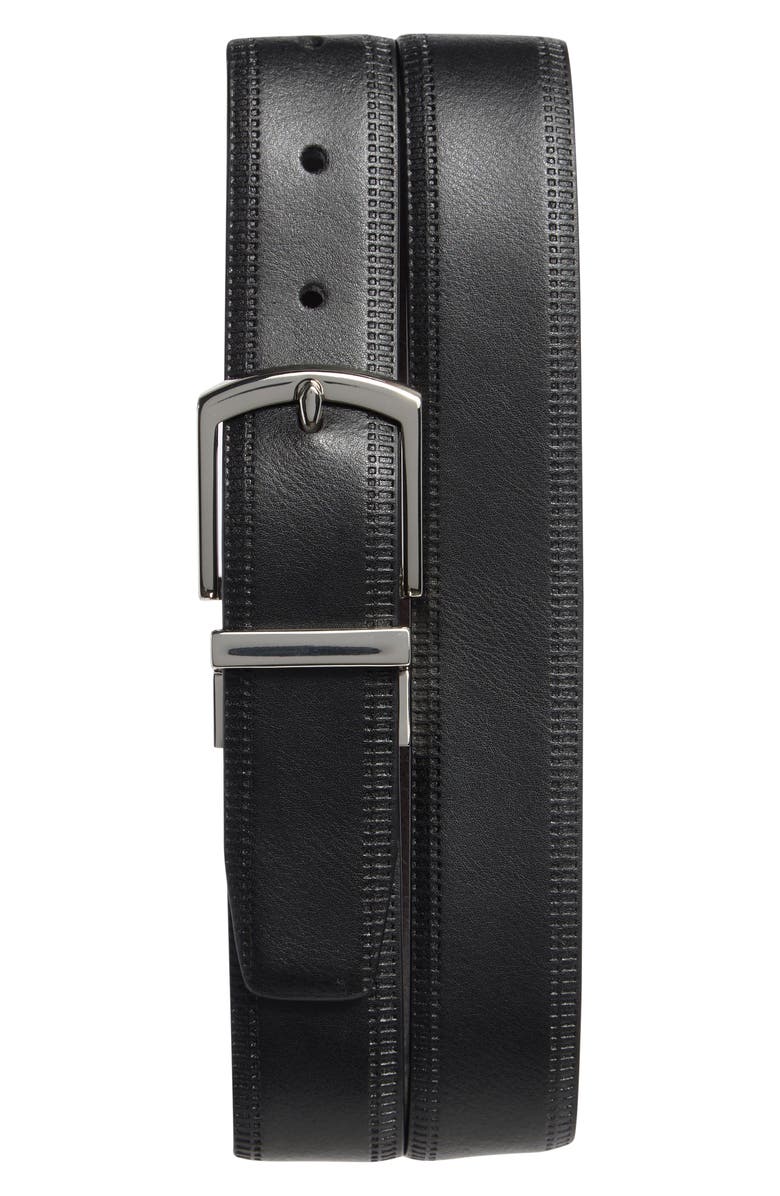 Cole Haan Leather Belt, Main, color, Black/ Dark Brown