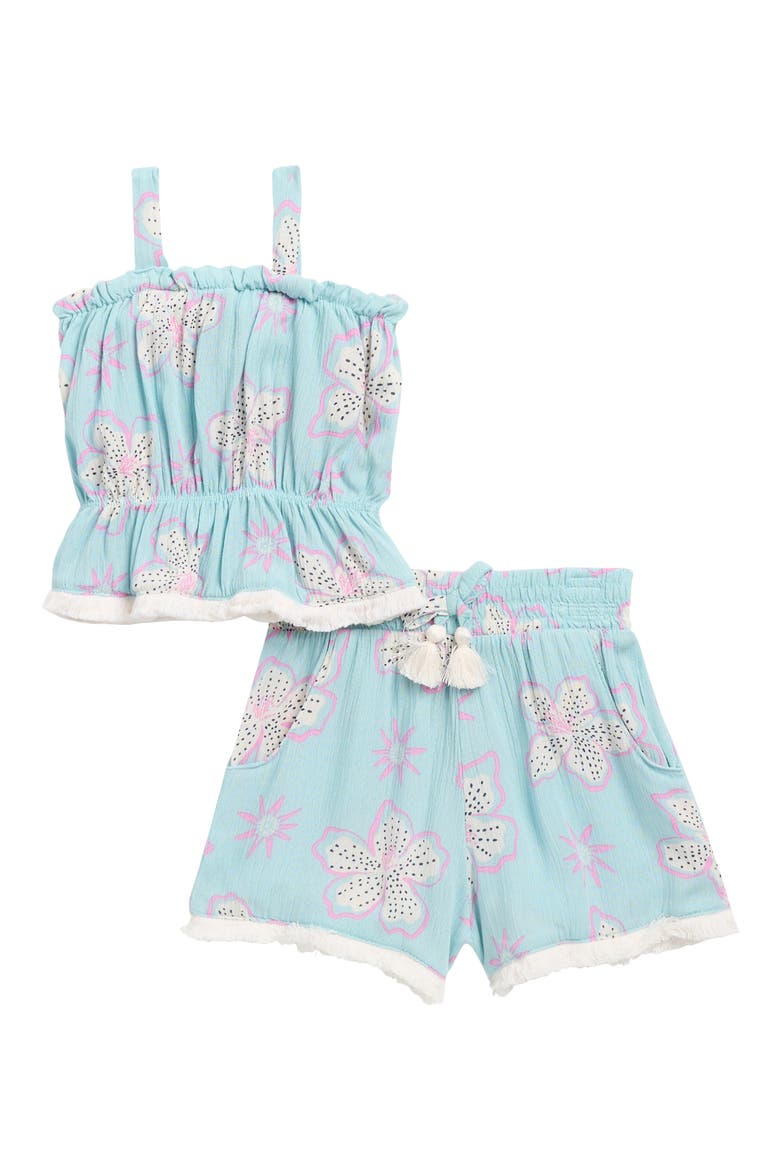 Print Tank & Shorts Set, Main, color, BLUE