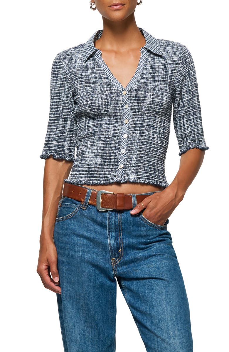 Nation LTD Peggy Smock Pima Cotton Button-Up Shirt, Main, color, 