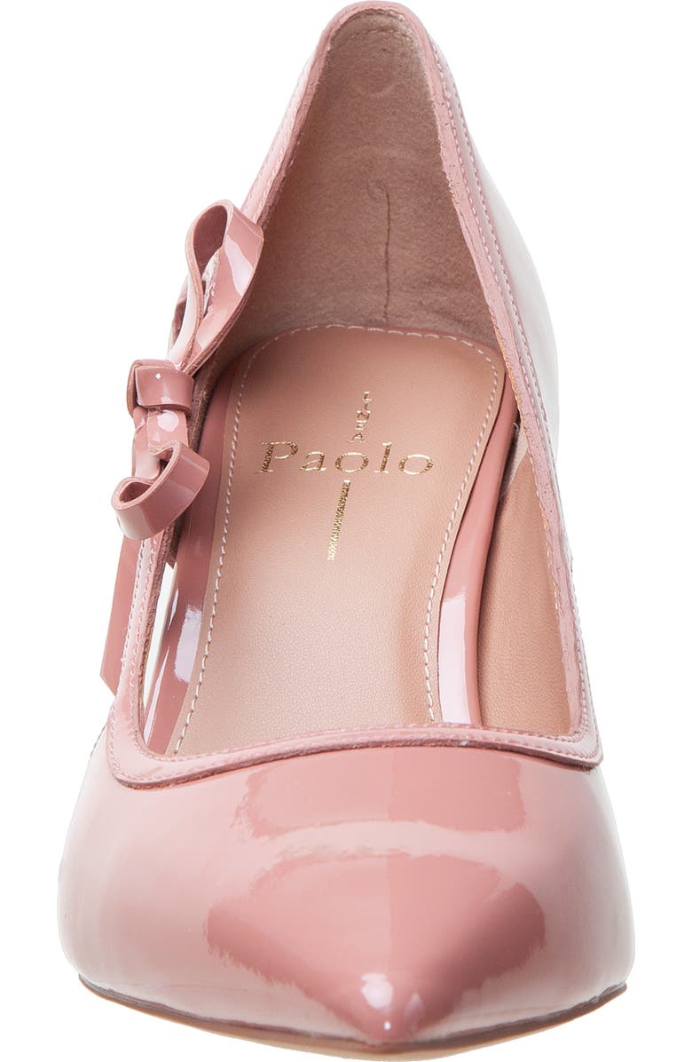 Linea Paolo Pointe Bow Pointed Toe Pump, Alternate, color, Blush