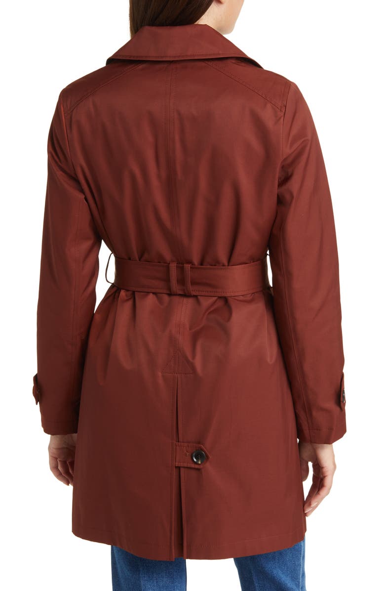 Sam Edelman Water Repellent Cotton Blend Gabardine Hooded Trench Coat, Alternate, color, Toasted Ginger