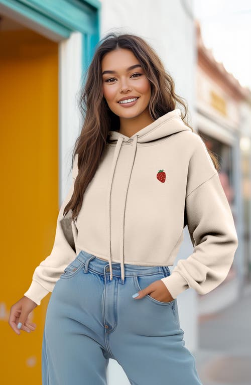 DALIX DALIX STRAWBERRY CROPPED FLEECE HOODIE 